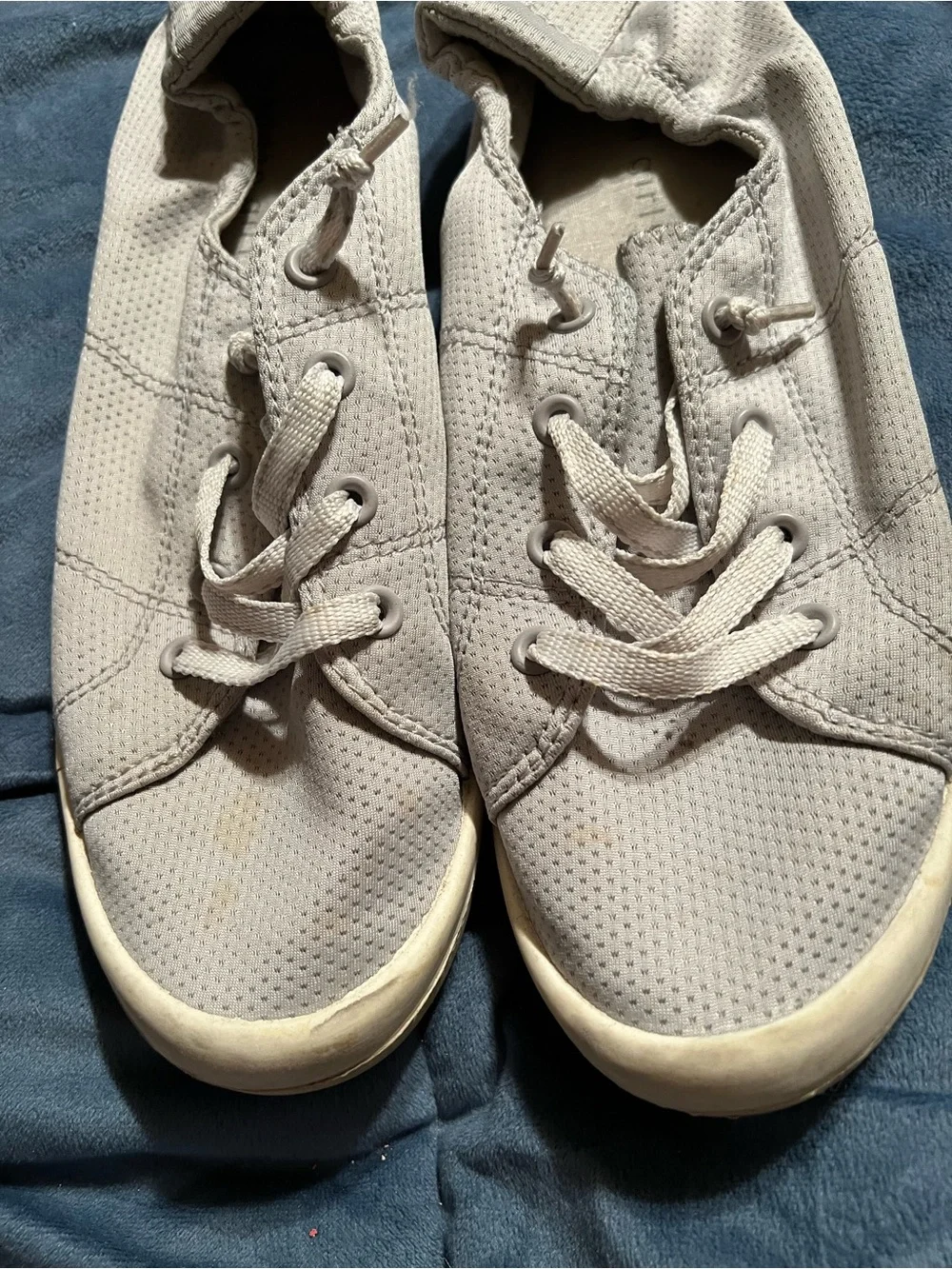 Madden Girl Light Beige Perforated Lace-Up Sneakers
